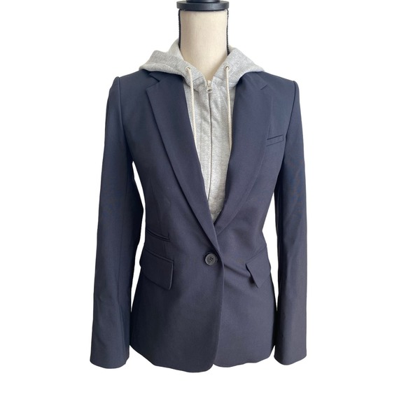 Veronica Beard Wool Navy Classic Dickey Blazer Jacket Hoodie Dickey Set Size XS - Picture 2 of 9